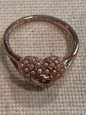 Diamond Cluster Heart Ring in Rose Gold Tone